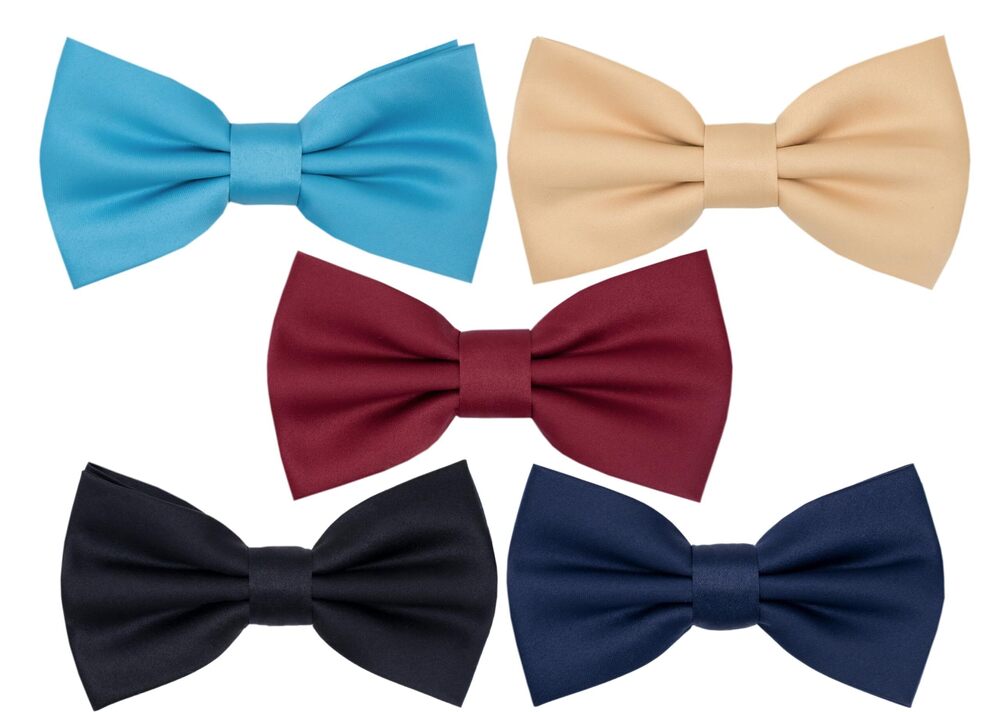 9847 5 Pieces Pre-Tied 's Bow Ties Adjustable Formal Bow tie Classic Solid